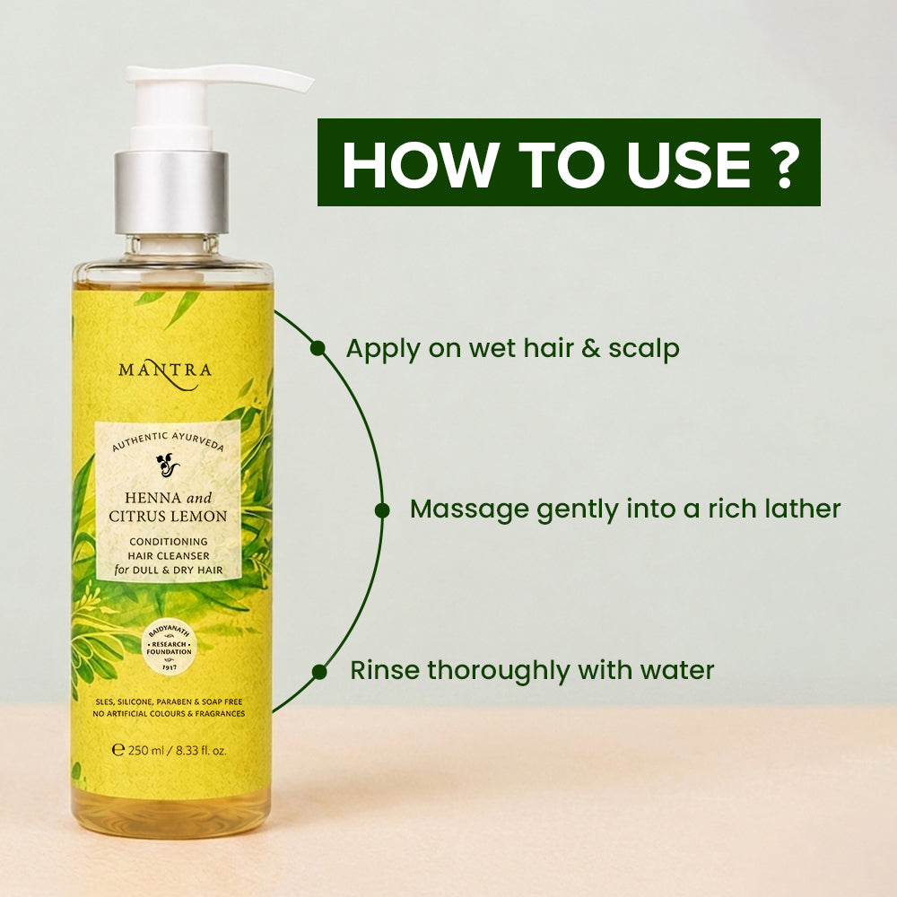 Henna and Citrus Lemon Conditioning Hair Cleanser for Dull & Dry Hair