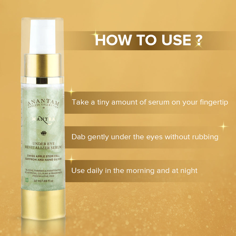 Under Eye Revitalizer Serum Swiss Apple Stem Cell Saffron and Nano Silver