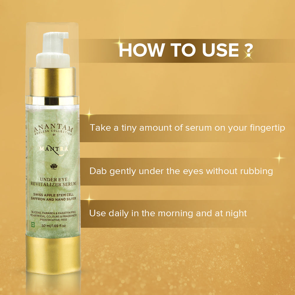 Under Eye Revitalizer Serum Swiss Apple Stem Cell Saffron and Nano Silver