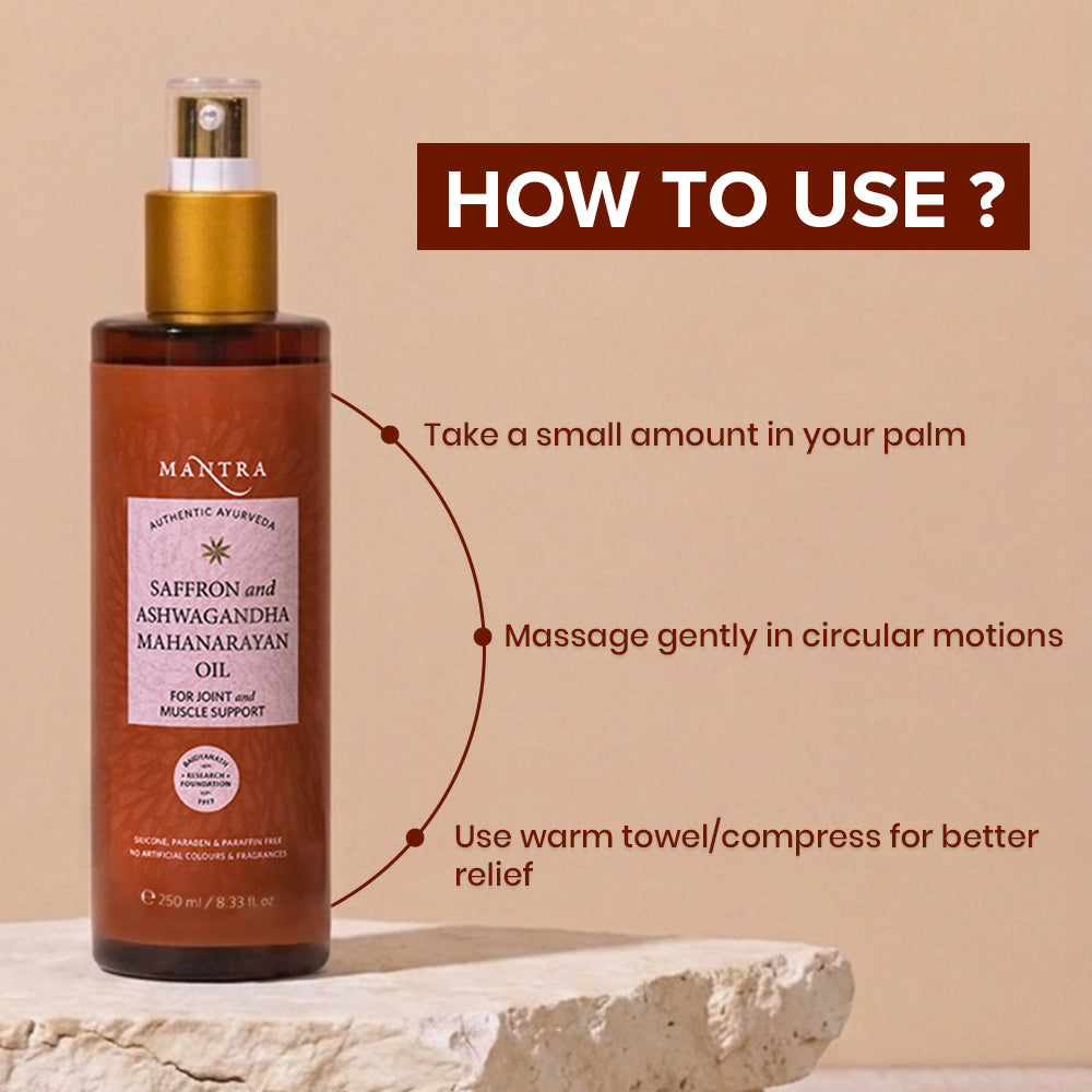 Saffron & Ashwagandha Mahanarayan Oil For Joint And Muscle Support