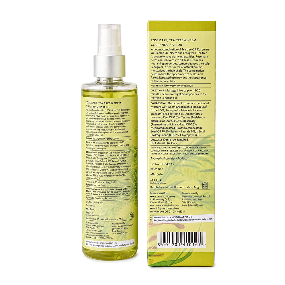 Rosemary, Tea Tree And Neem Clarifying Hair Oil