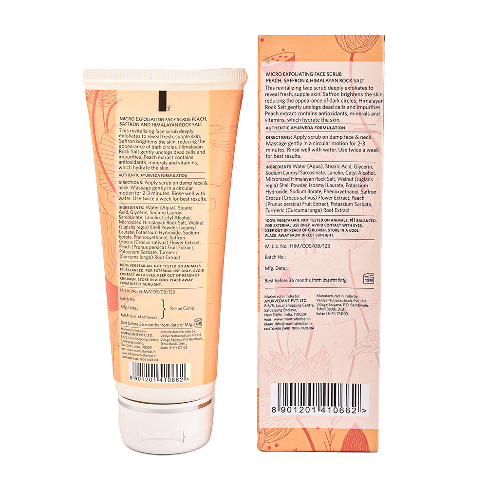 Peach, Saffron and Himalayan Rock Salt Micro Exfoliating Face Scrub