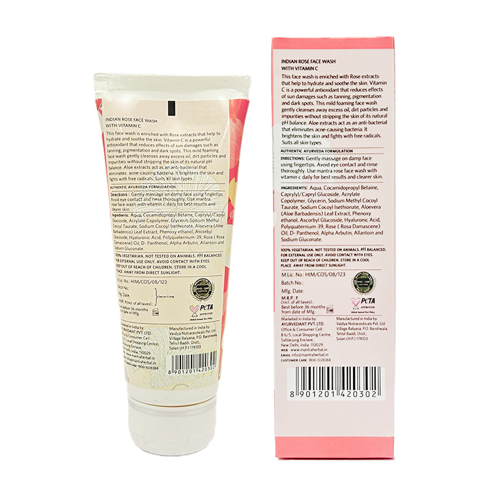 Indian Rose Face Wash With Vitamin C