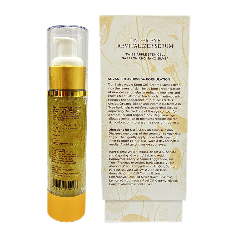 Under Eye Revitalizer Serum Swiss Apple Stem Cell Saffron and Nano Silver