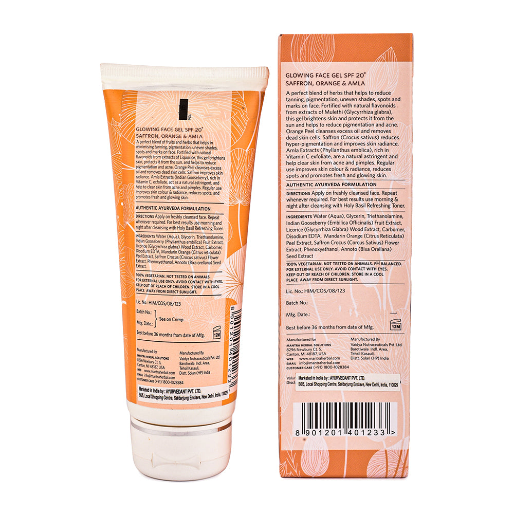 Saffron, Orange And Amla Glowing Face Gel SPF 20