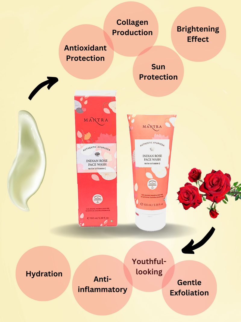 Indian Rose Face Wash With Vitamin C