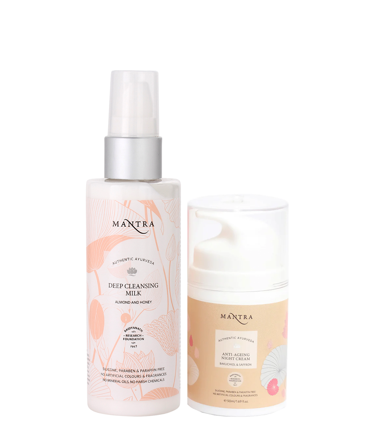 Anti-ageing Night Cream with Bakuchiol & Saffron 50ml + Cleansing Milk with Honey & Almond 50ml