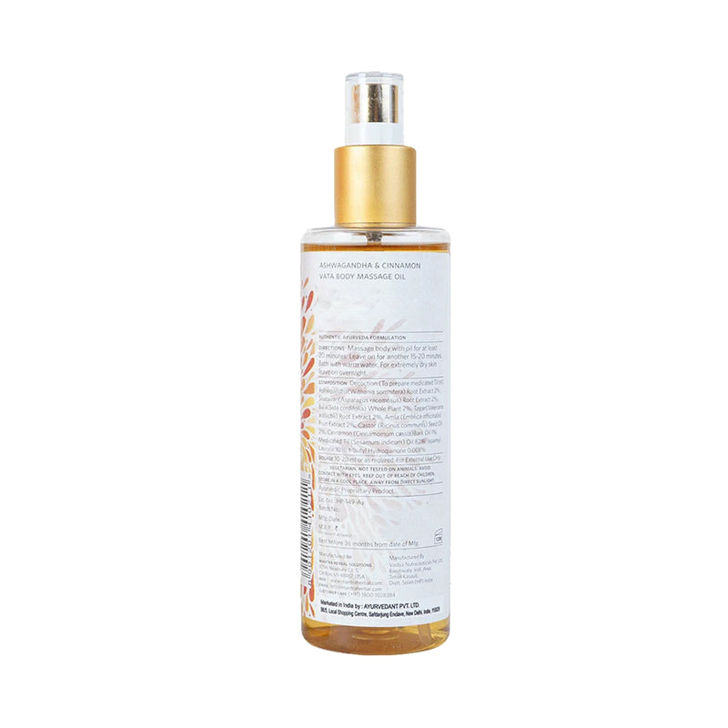 Ashwagandha And Cinnamon Vata Body Massage Oil
