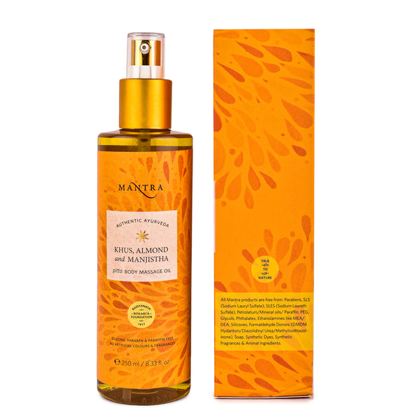 Khus, Almond and Manjistha pitta body massage oil 250 ml | Buy 1 Get 1