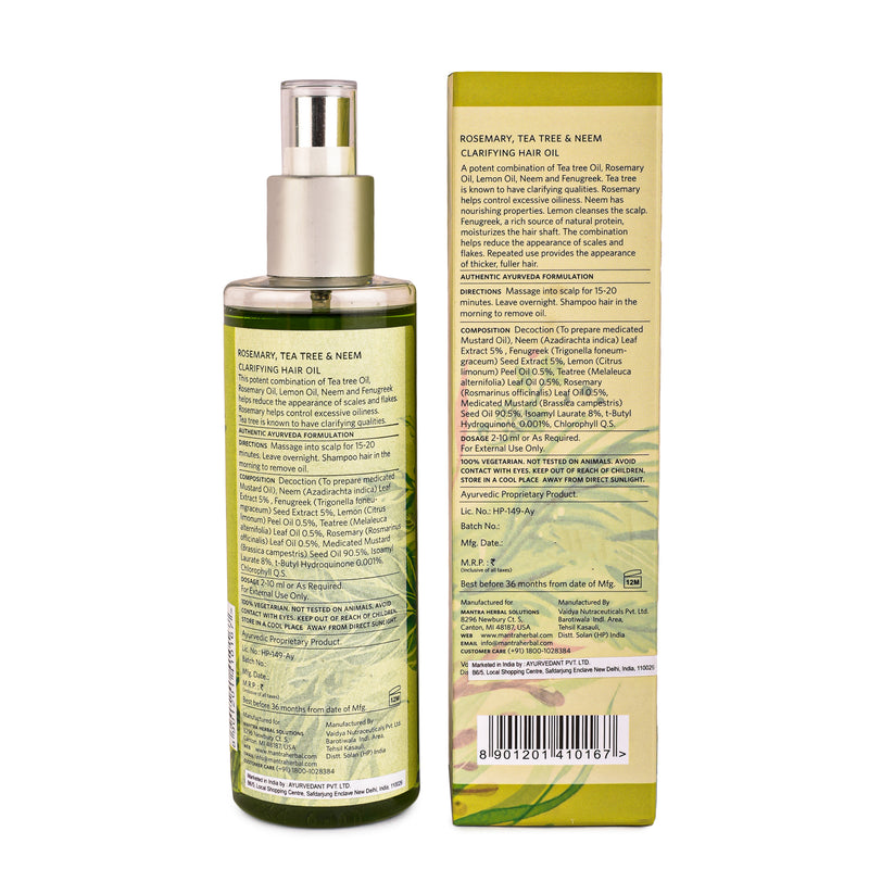 Henna & Citrus Lemon Conditioning Hair Cleanser 250ml + Rosemary Tea Tree & Neem Clarifying Hair Oil 100ml