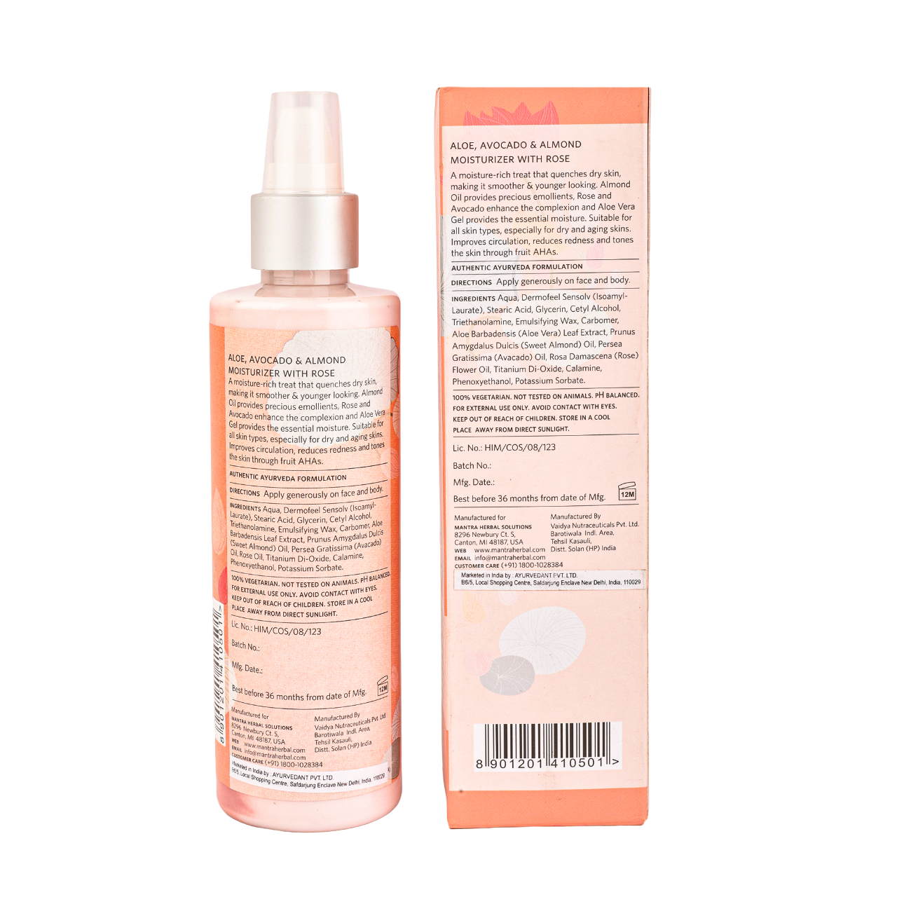 Aloe, Avocado And Almond Moisturiser With Rose