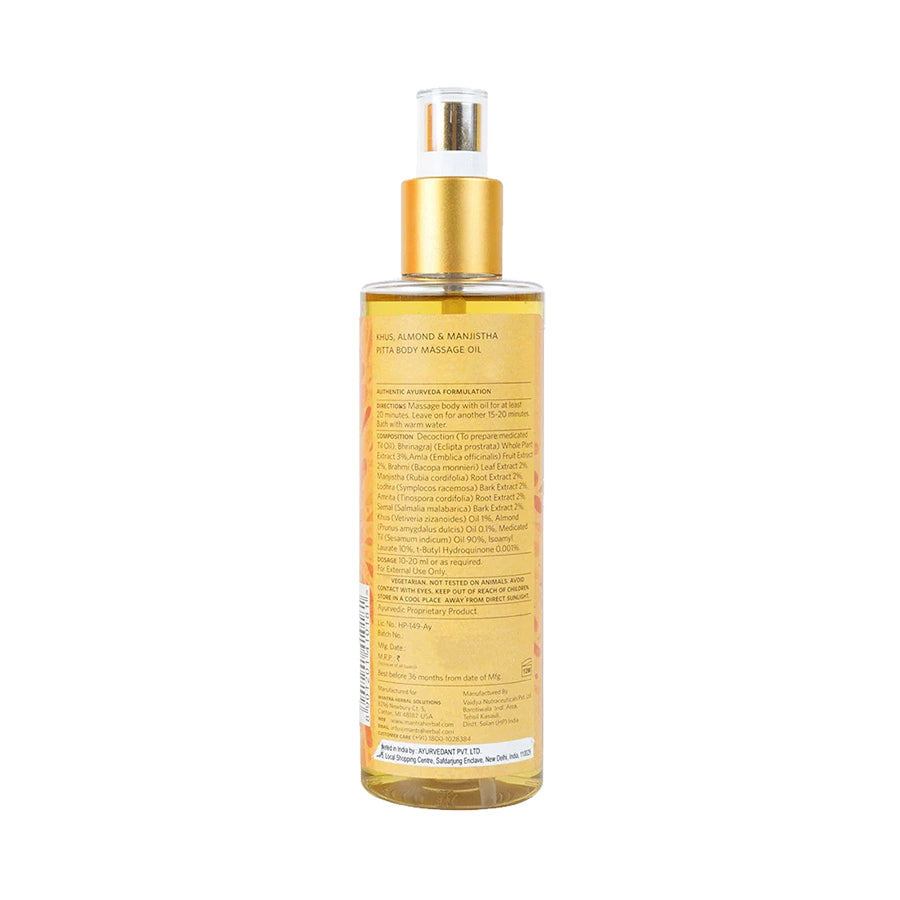 Khus, Almond And Manjistha Pitta Body Massage Oil