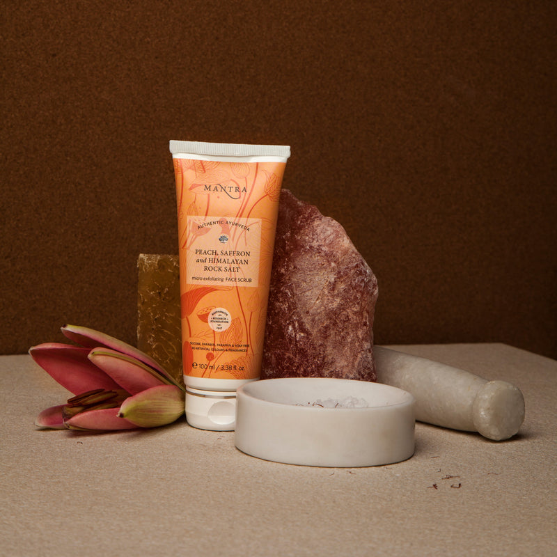 Peach, Saffron and Himalayan Rock Salt Micro Exfoliating Face Scrub