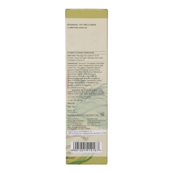 Rosemary, Tea Tree And Neem Clarifying Hair Oil