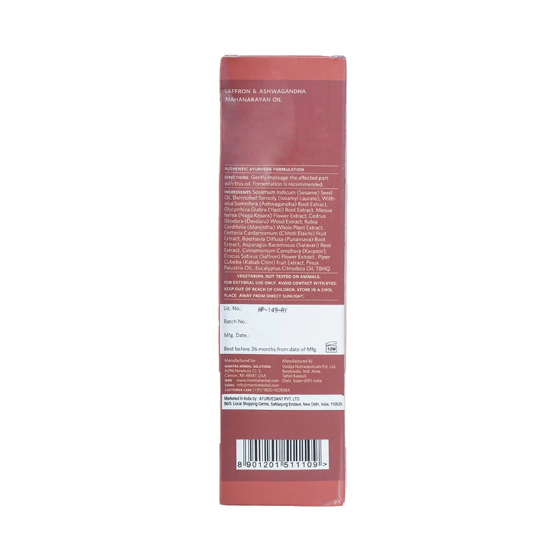 Saffron & Ashwagandha Mahanarayan Oil For Joint And Muscle Support