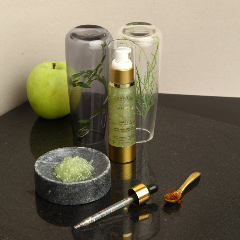 Under Eye Revitalizer Serum Swiss Apple Stem Cell Saffron and Nano Silver