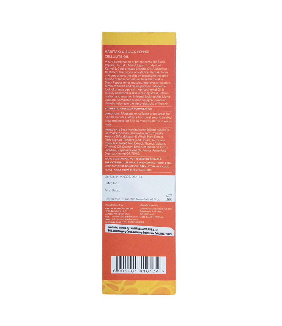Haritaki And Black Pepper Cellulite Oil