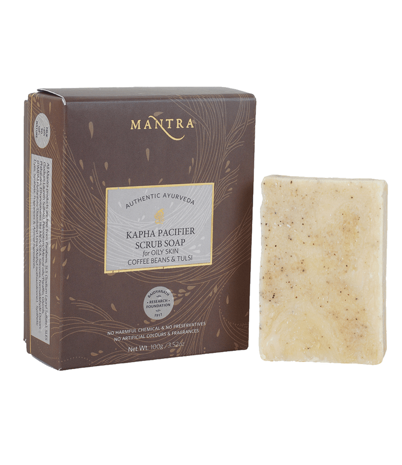 Kapha Pacifier Scrub Soap for Oily Skin Coffee Beans & Tulsi